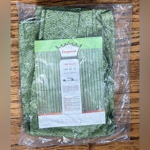 Vintage Empress Single Green Patterned Drape Panel 46 x 63 In Boho Goblincore